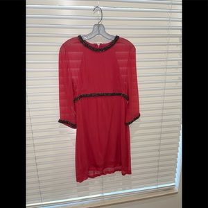 French Connection Raspberry pink dress with sparkly beads